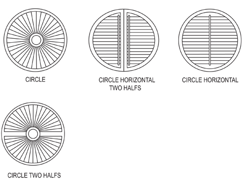 Window Shutters specialty shapes cirlces